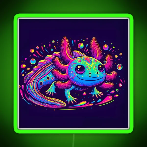 Axolotl Art 98 Axolotl Lovers RGB Neon Sign
