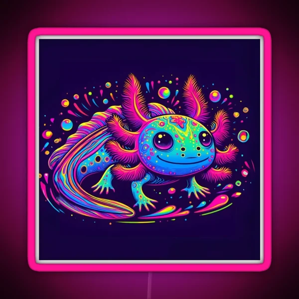 Axolotl Art 98 Axolotl Lovers RGB Neon Sign