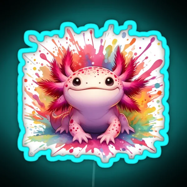Axolotl Art 99 Axolotl Lovers RGB Neon Sign