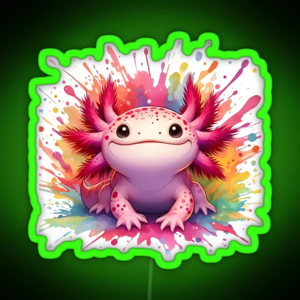Axolotl Art 99 Axolotl Lovers RGB Neon Sign