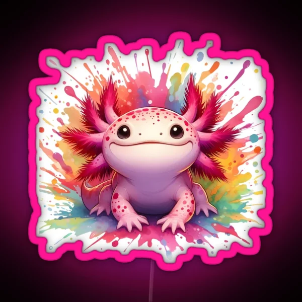 Axolotl Art 99 Axolotl Lovers RGB Neon Sign