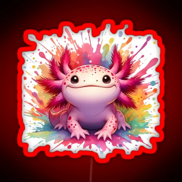 Axolotl Art 99 Axolotl Lovers RGB Neon Sign