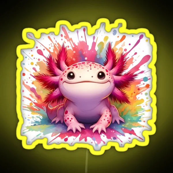 Axolotl Art 99 Axolotl Lovers RGB Neon Sign