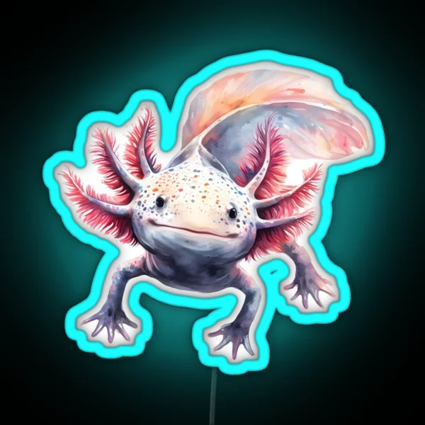 Axolotl Art Axolotl Lovers RGB Neon Sign
