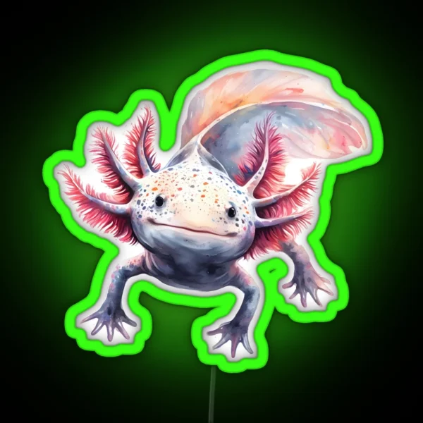Axolotl Art Axolotl Lovers RGB Neon Sign