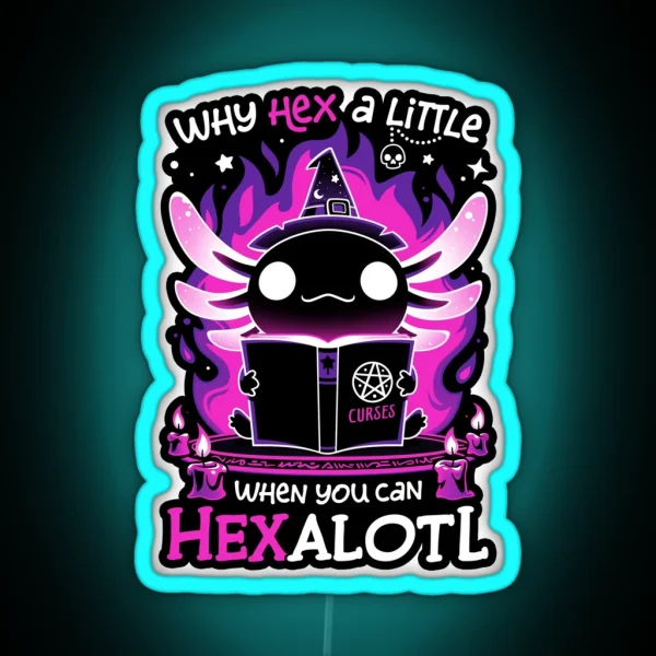 Axolotl Witching Hour Spooky Salamander RGB Neon Sign