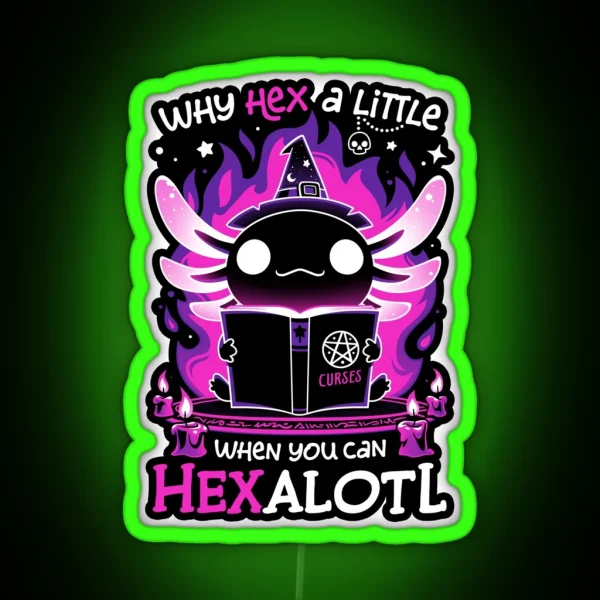 Axolotl Witching Hour Spooky Salamander RGB Neon Sign