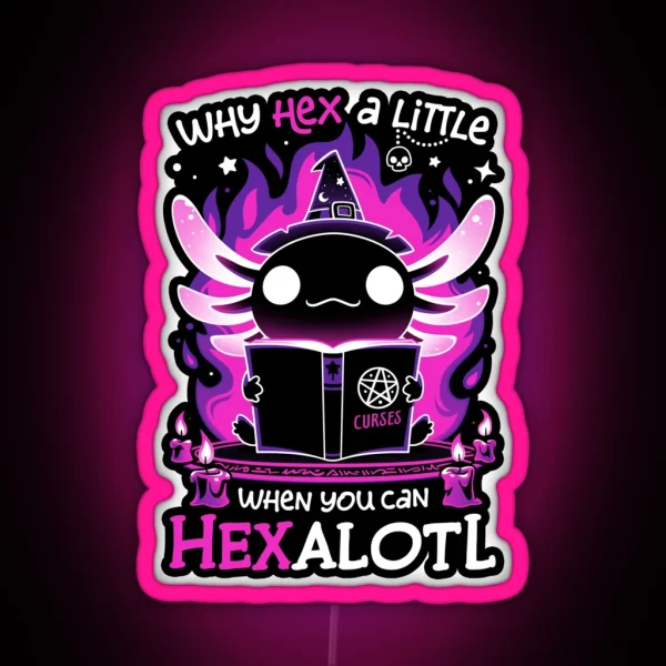 Axolotl Witching Hour Spooky Salamander RGB Neon Sign