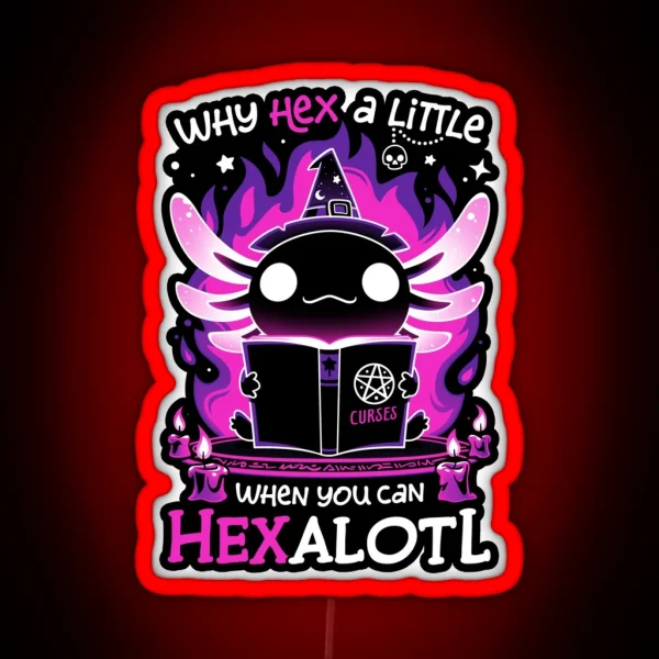 Axolotl Witching Hour Spooky Salamander RGB Neon Sign