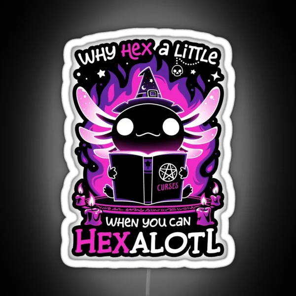 Axolotl Witching Hour Spooky Salamander RGB Neon Sign