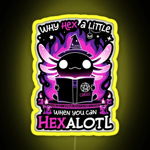 Axolotl Witching Hour Spooky Salamander RGB Neon Sign