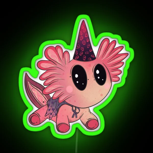 Axolotl Wizard RGB Neon Sign