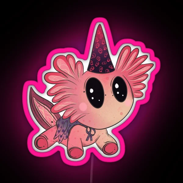 Axolotl Wizard RGB Neon Sign