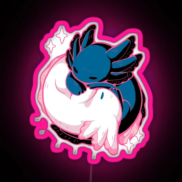 Axolotl Yin Yang RGB Neon Sign