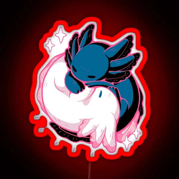 Axolotl Yin Yang RGB Neon Sign
