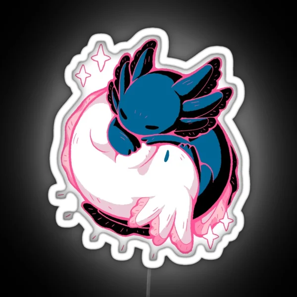 Axolotl Yin Yang RGB Neon Sign