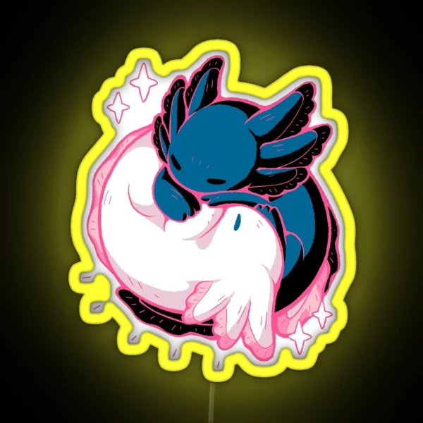 Axolotl Yin Yang RGB Neon Sign