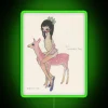 Pastel pink deer artwork with vibrant rgb neon light accents.