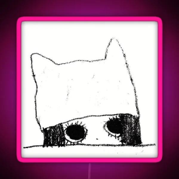 Aya Takano Style Big Eyes Cat Girl RGB Neon Sign