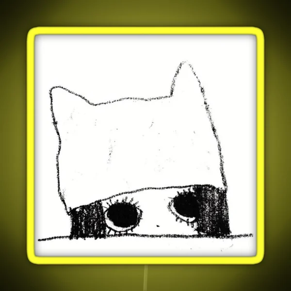 Aya Takano Style Big Eyes Cat Girl RGB Neon Sign
