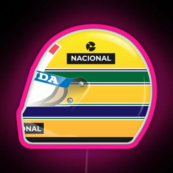 Ayrton Senna Helmet RGB Neon Sign