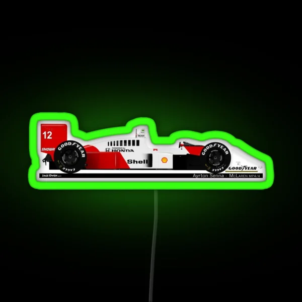 Ayrton Senna Mclaren MP4 4 RGB Neon Sign