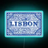 Vibrant Neon Lisbon Portugal Style Inspired Azulejo Wall Decor Signs
