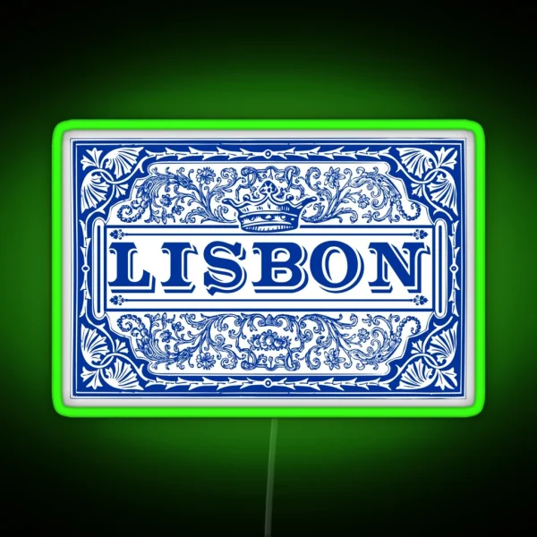 Azulejo Lisbon Azulejos Lisboa RGB Neon Sign