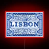 Lisbon street art inspired Azulejo pattern vibrant neon LED display