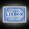 Vintage Portuguese-inspired illuminated digital signage with color-changing LED display options.