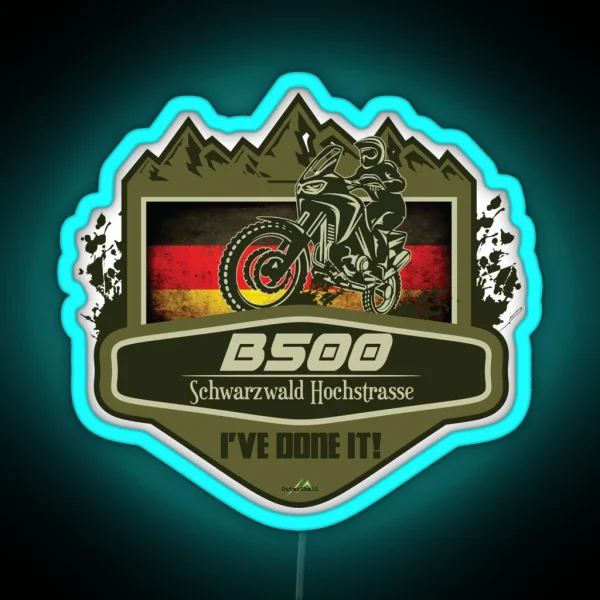 B500 Road Schwarzwald Hochstrasse Germany Iconic German Motorcycle Route Led And Led RGB Neon Sign