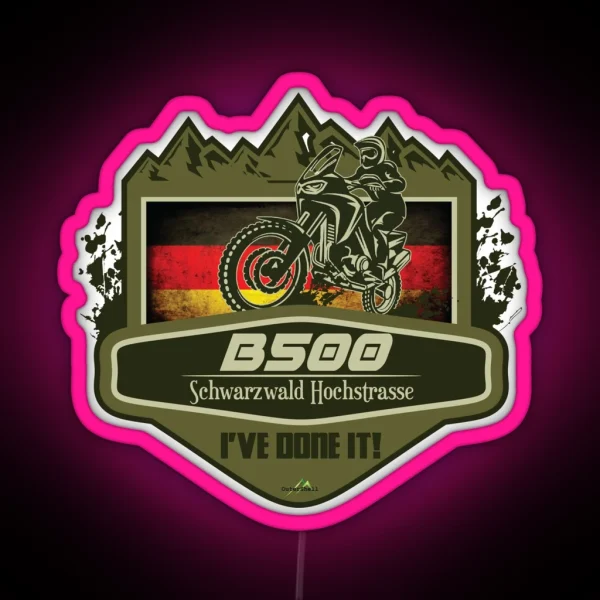 B500 Road Schwarzwald Hochstrasse Germany Iconic German Motorcycle Route Led And Led RGB Neon Sign