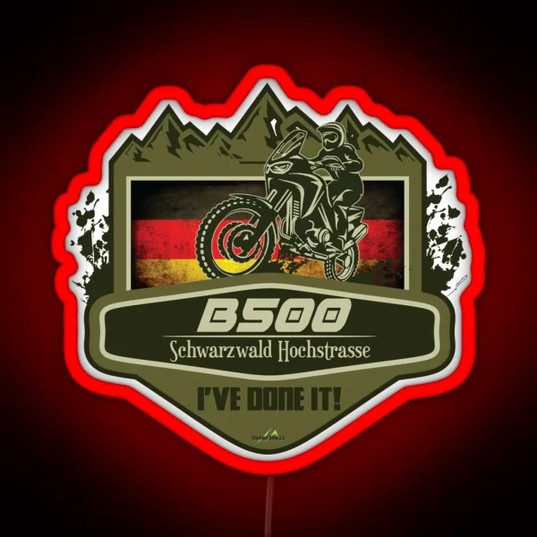 B500 Road Schwarzwald Hochstrasse Germany Iconic German Motorcycle Route Led And Led RGB Neon Sign