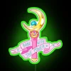 Retro Chic 'Babe with the Power' RGB Neon Wall Decor Sign