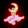 Empowering Feminine Strength and Individuality in a Vibrant Neon Display
