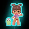 Bratz Baby Yasmine Inspired Colorful RGB Glass Neon Wall Decoration
