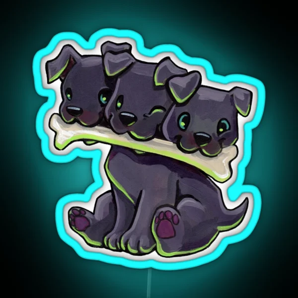 Baby Cerberus RGB Neon Sign