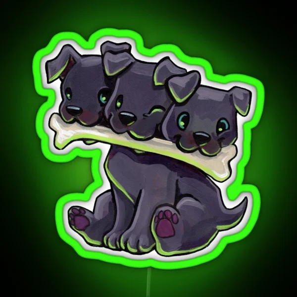Baby Cerberus RGB Neon Sign