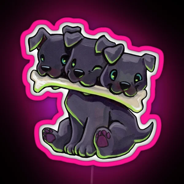 Baby Cerberus RGB Neon Sign