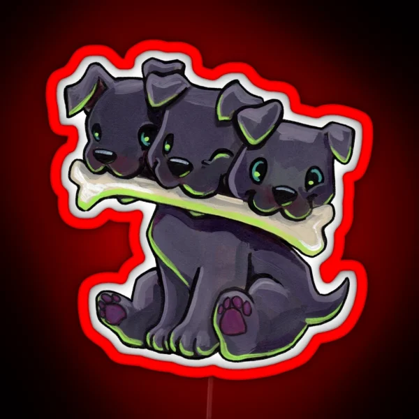 Baby Cerberus RGB Neon Sign