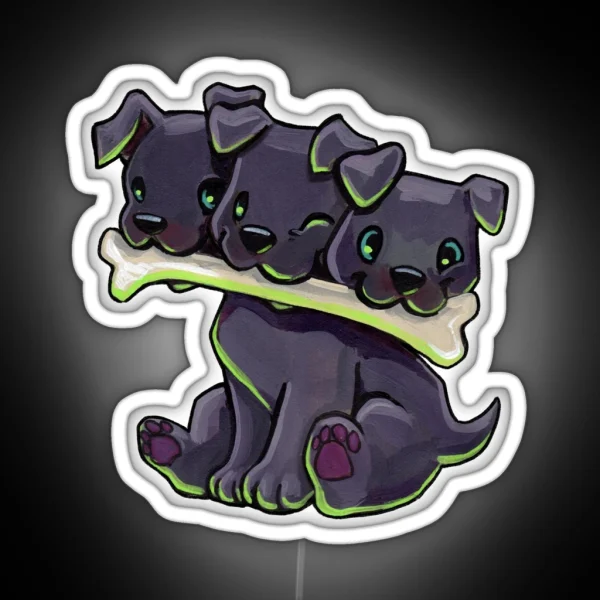 Baby Cerberus RGB Neon Sign