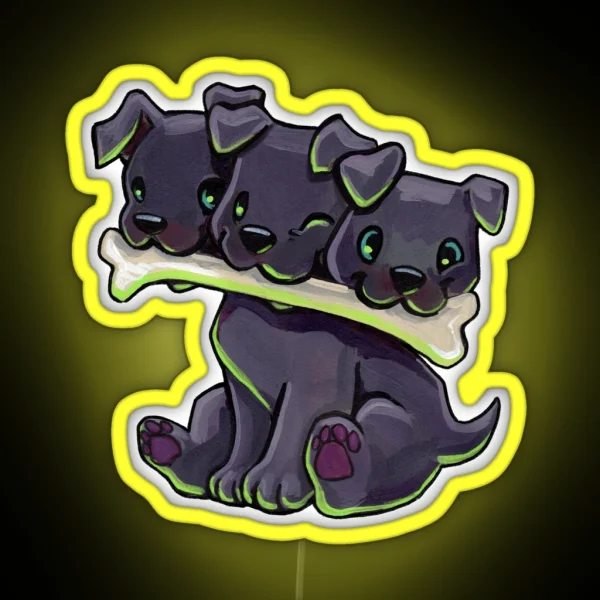 Baby Cerberus RGB Neon Sign