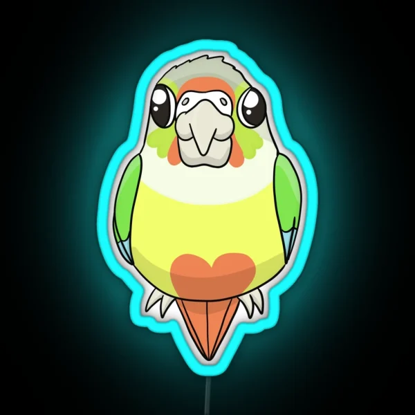Baby Pineapple Green Cheek Conure RGB Neon Sign