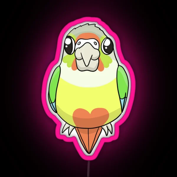 Baby Pineapple Green Cheek Conure RGB Neon Sign