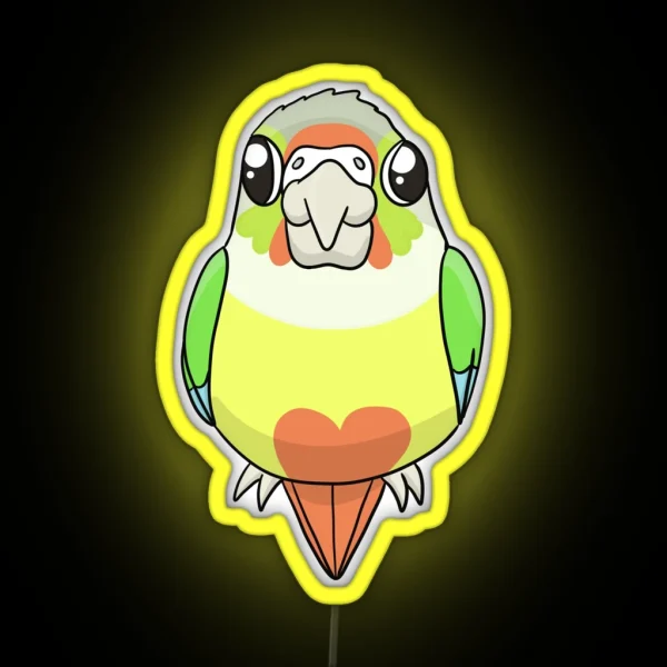 Baby Pineapple Green Cheek Conure RGB Neon Sign
