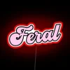 Bright pink feral cat neon sign with vibrant, eye-catching design