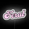 Adorable Feline Whimsy in Pastel Hues Illuminated with Colorful Neon Lights
