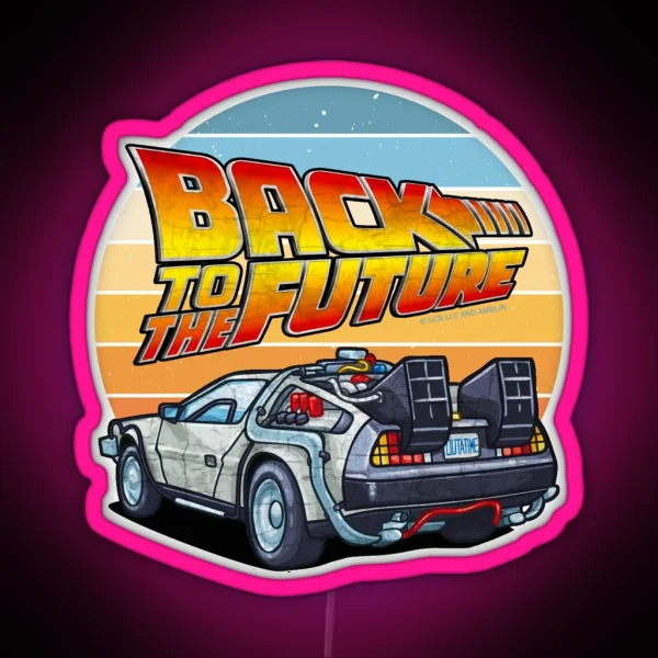 Back To The Future DMC Delorean RGB Neon Sign