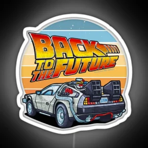 Back To The Future DMC Delorean RGB Neon Sign