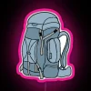 Compact LED backpacker's colorful personal light display with customizable neon colors.